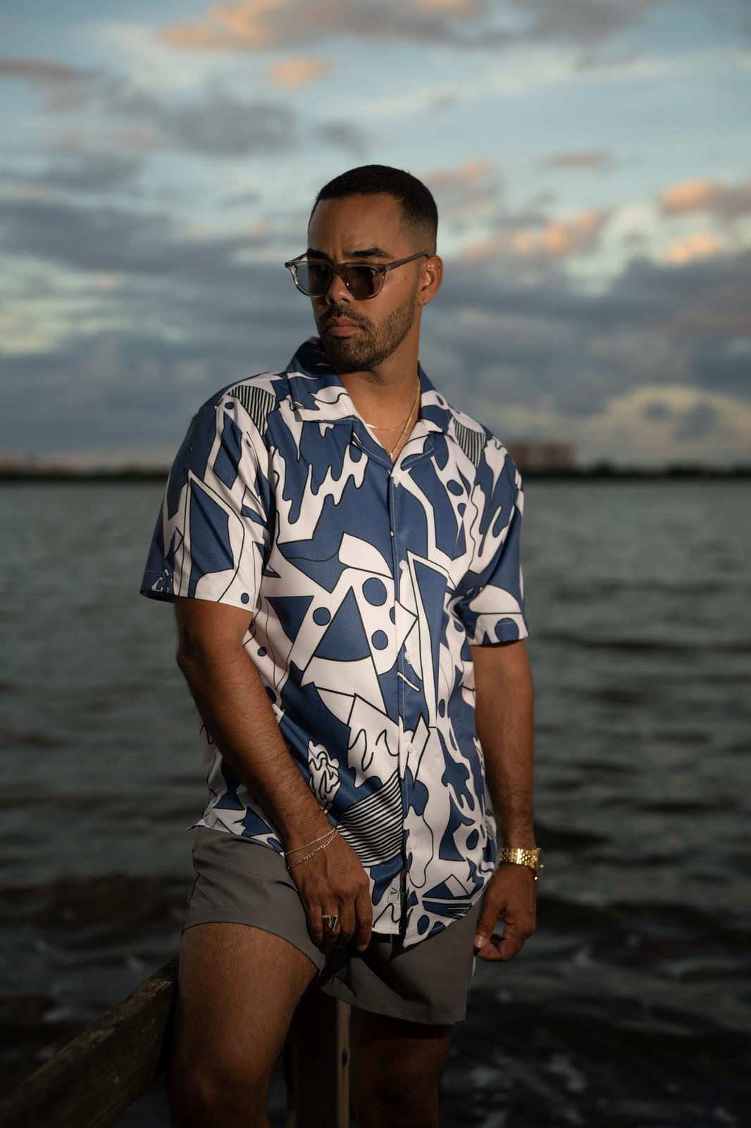 CAMISA | SHIRT AVR 13 - WHITE AND BLUE