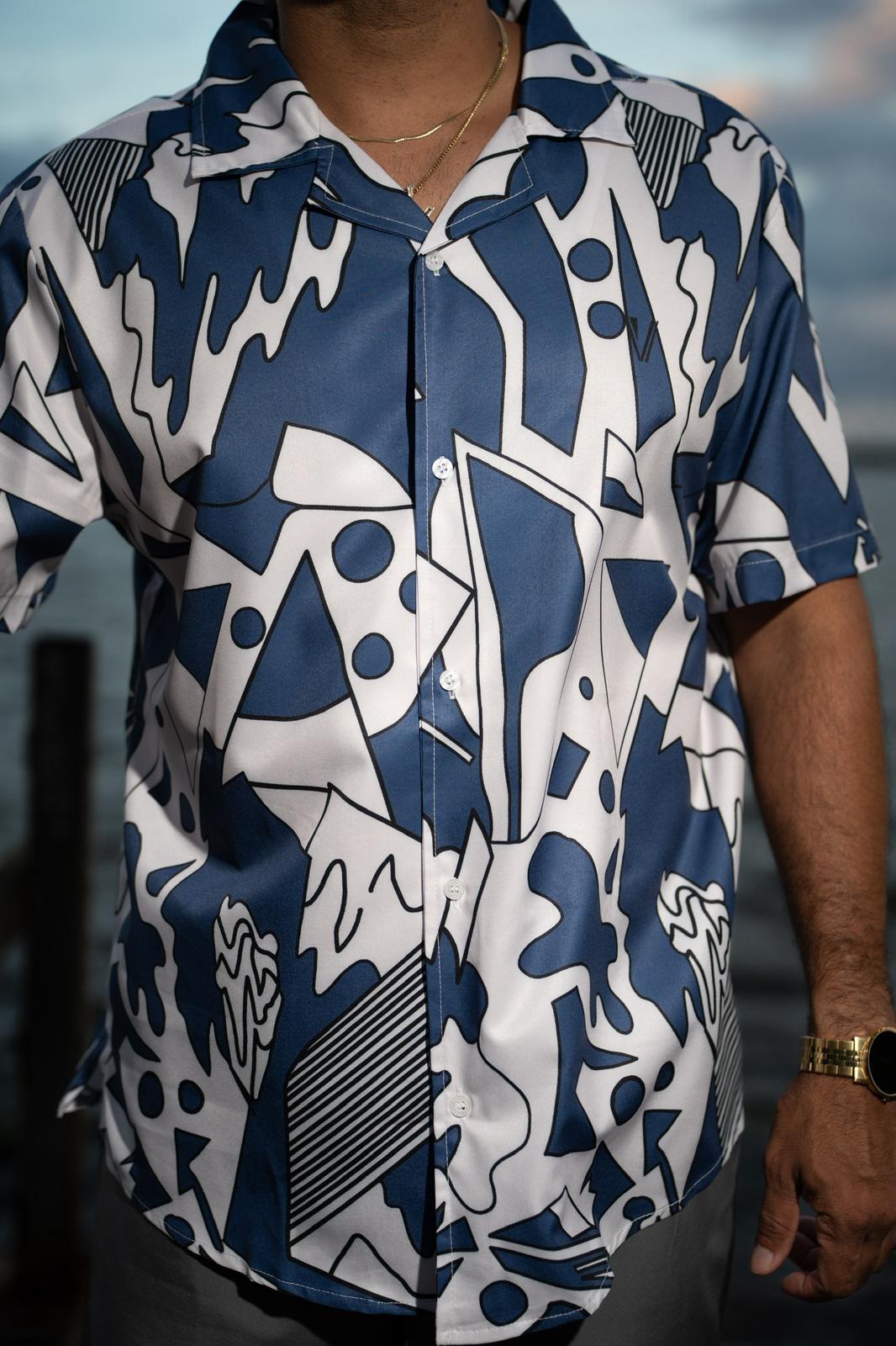 CAMISA | SHIRT AVR 13 - WHITE AND BLUE