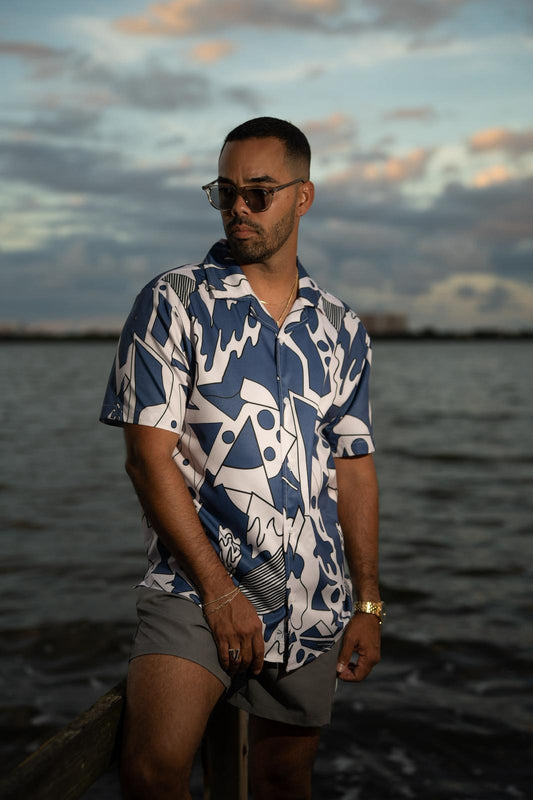 CAMISA | SHIRT AVR 13 - WHITE AND BLUE